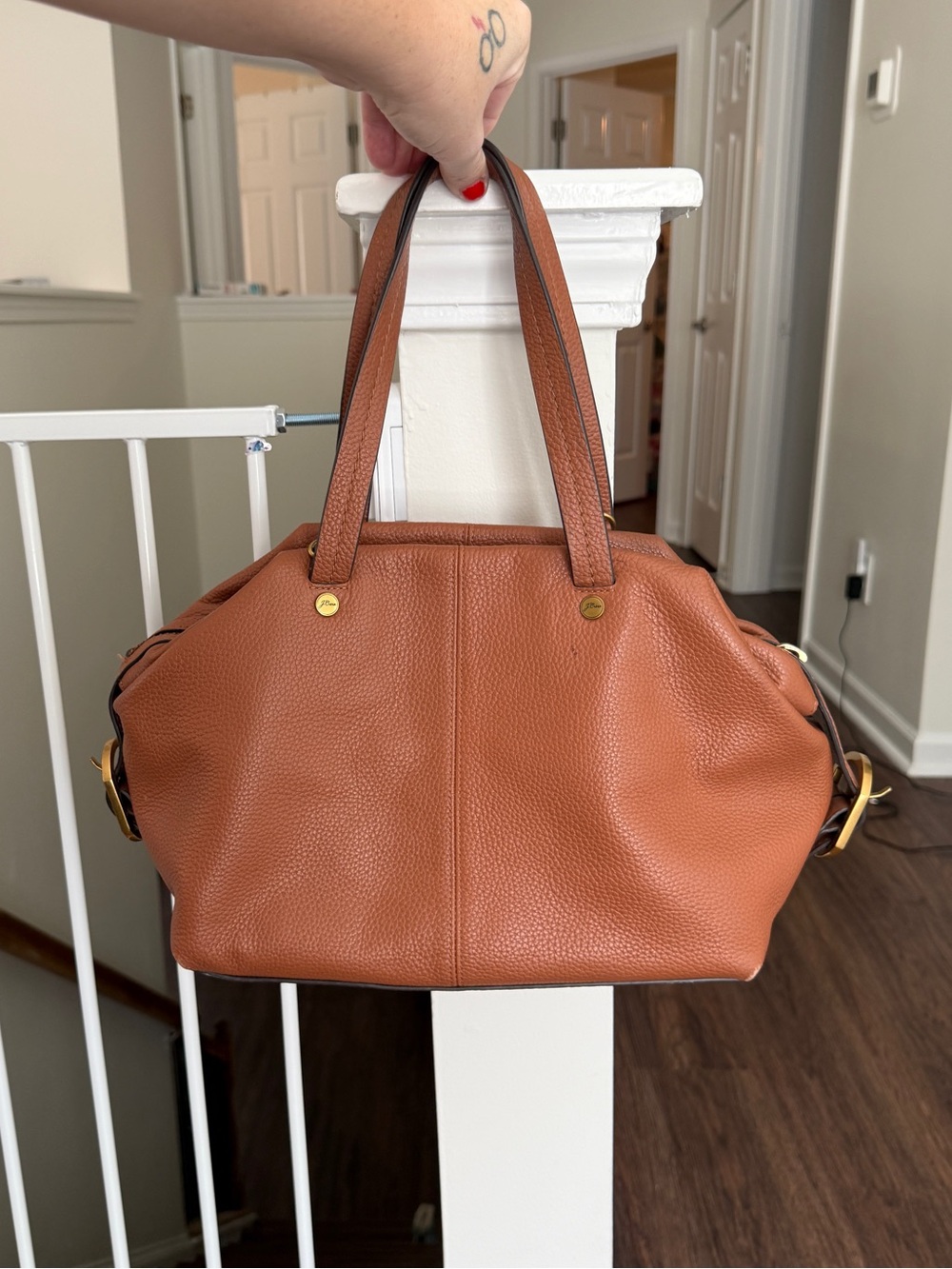 J.Crew Bristol Convertible Satchel in Pebbled Leather Handbag